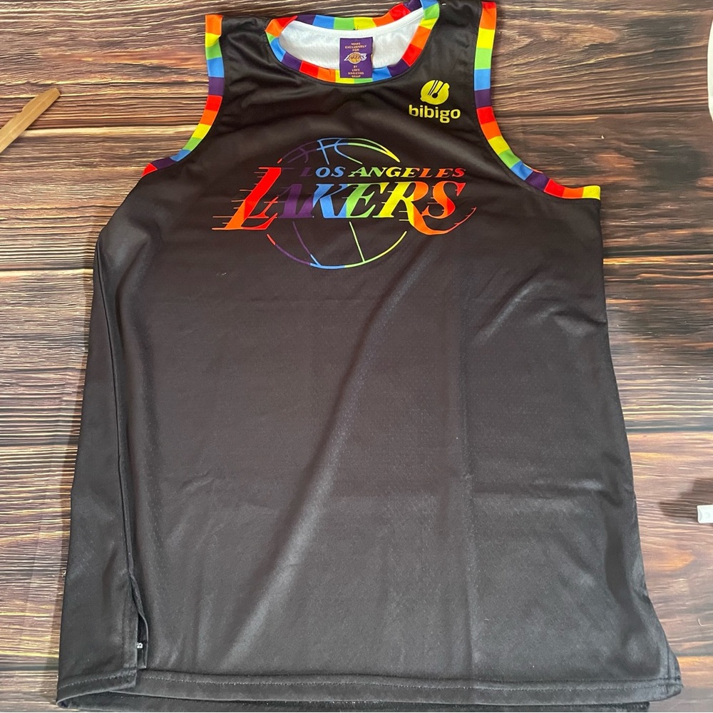 NBA Los Angeles Lakers 2022 Pride Night Jersey Adult Size XL Rainbow